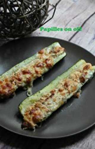 Courgettes farcies aux carrés frais et tomates séchées au thermomix ou sans- Ig bas