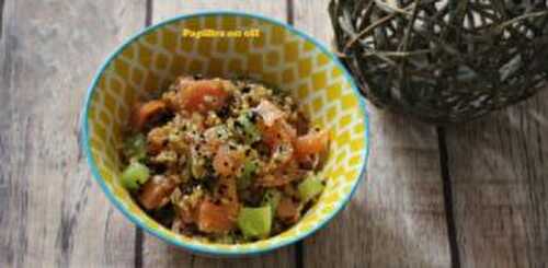 Salade de petit épeautre au saumon et concombre -IG bas – Papilles On Off