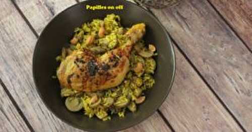 Poulet au miel et son riz au curcuma