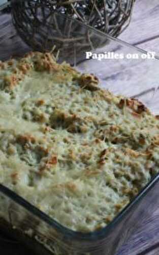 Gratin de crozets au chèvre frais, courgettes et saumon fumé au thermomix ou sans