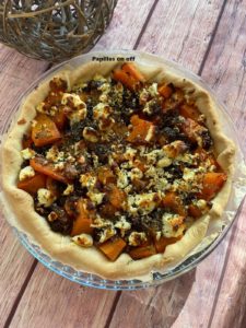 Tarte butternut, feta et oignons caramélisés au thermomix ou sans