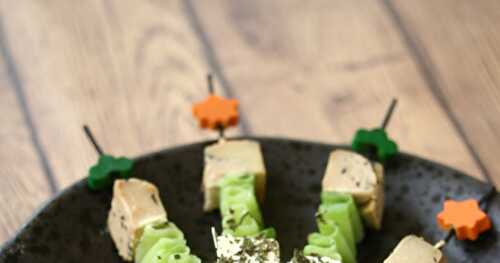 Brochettes de Foie Gras au Poivre Noir, Feta et Menthe #MaisonLartigue