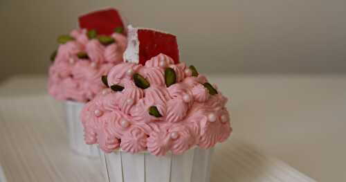 Cupcake à la Rose, Loukoum et Pistaches pour le 2nd Cupcake's Day