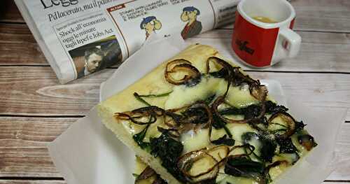 Focaccia aux Epinards, Oignons rouges et Tomme de Savoie IGP