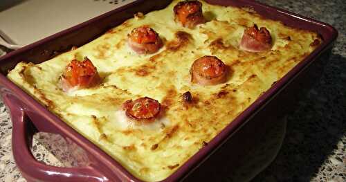 Gratin parmentier et tomates au lard