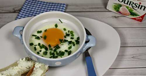 Œuf Cocotte aux Jeunes Pousses et Boursin® Ail et Fines Herbes #Nos BEL-Idées