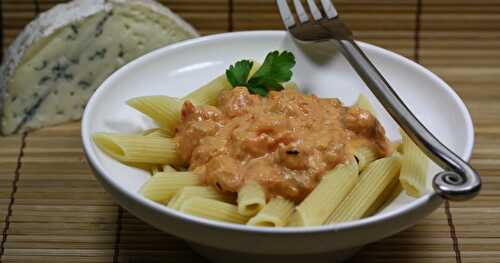 Penne à la Fourme d'Ambert et Crevettes