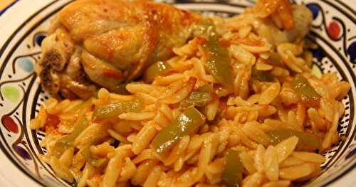 Poulet aux Pâtes Orzo et Poivron