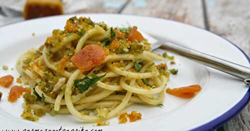 Spaghetti à la Poutargue (Bottarga), Pistaches et Citron