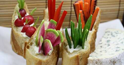 Tartinade de Fourme d'Ambert et Crudités