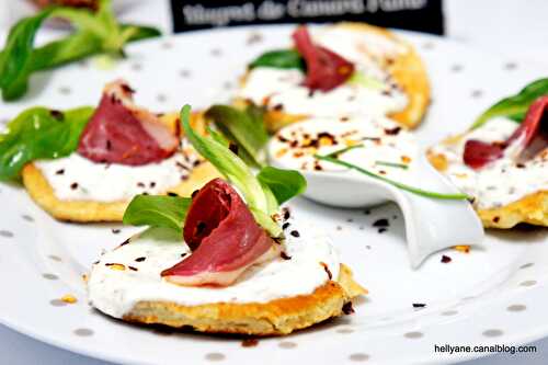 Blinis maison au magret de canard fumé