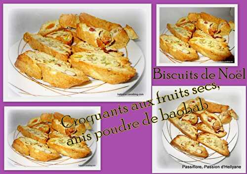 Cantuccini - Croquants aux fruits secs / anis / poudre de baobab