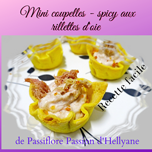 Mini coupelles - spicy aux rillettes d'oie - Passiflore, Passion d'Héllyane