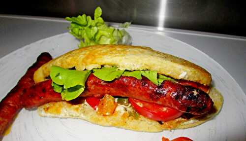 Batbout pain marocain, aux légumes et merguez cuisson à la plancha