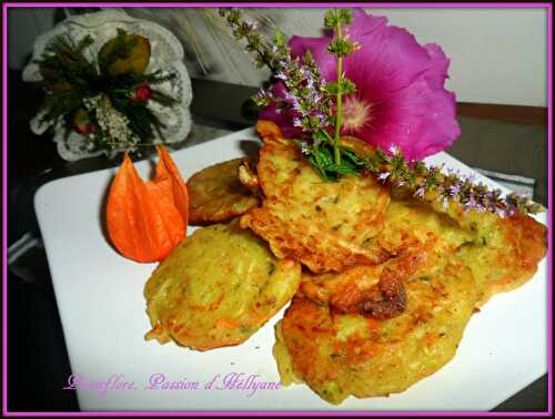 BEIGNETS DE LÉGUMES, COURGETTES CAROTTE AU CHEVRE