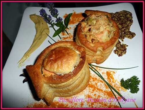 BOUCHÉES AU SAUMON ET SA FONDUE DE POIREAUX CREME MOUTARDE