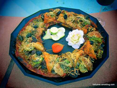 Couronne chorizo, champignons, chèvre et courgette