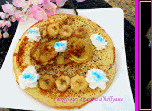 Crêpes fourrées aux pommes banane caramélisées.