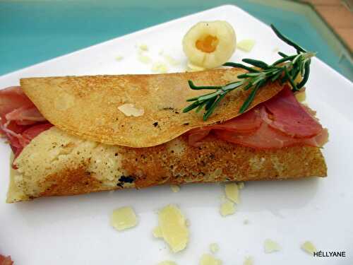 Crêpes roulées au jambon de Bayonne + parmesan "cuisson plancha"