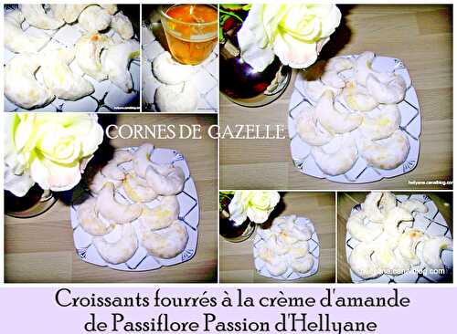 Croissants fourrés à la crème d'amande ou cornes de gazelles avec une infusion d'artemisia armoise