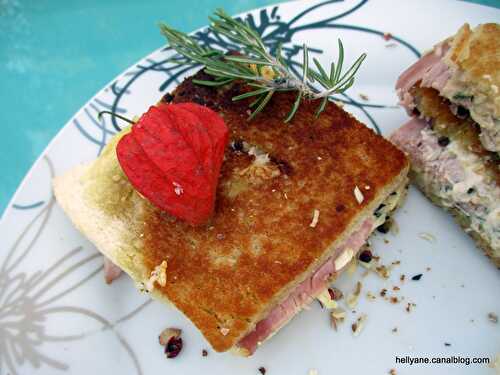 Croque-monsieur "sandwich" au jambon cuisson à la poêle