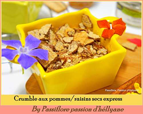 Crumble aux pommes/raisins secs express