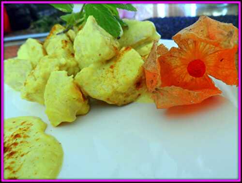 Escalopes de dinde à la crème d'amande, curcuma, paprika