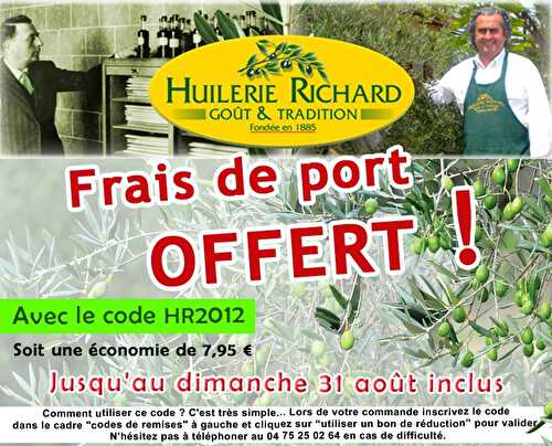 FRAIS DE PORT OFFERT ! HUILERIE RICHARD