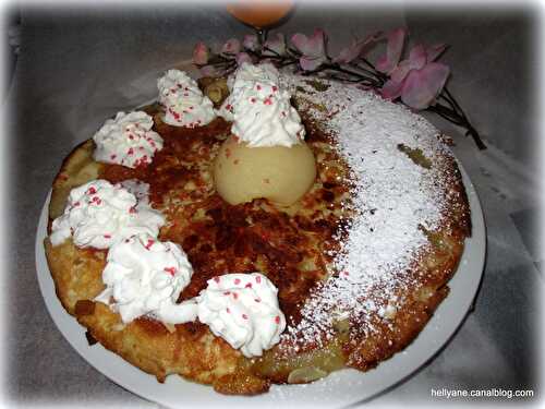 Gâteau surprenant aux poires, cuisson à la poêle