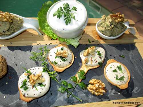 Mini bouchées à l "AQUAFABA" et HOUMOUS