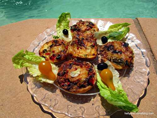 Mini tartelettes aux poivrons/tomates/échalote/chèvre - cuisson avec ma friteuse à air KLARSTEIN