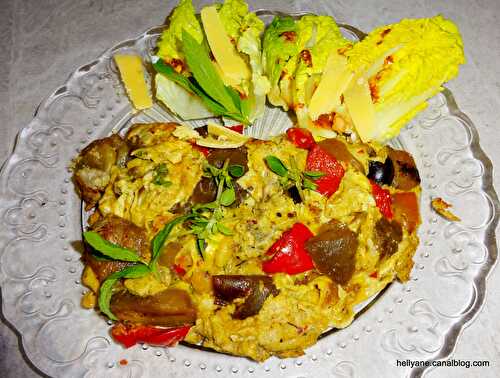 Omelette à la ratatouille - gouda - menthe - cuisson à la plancha Simogas
