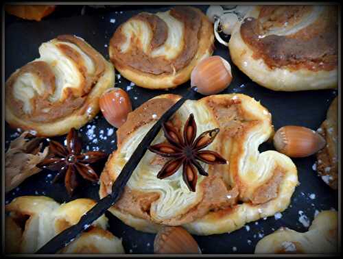 Palmiers feuilletés à la pâte au spéculos et noisette