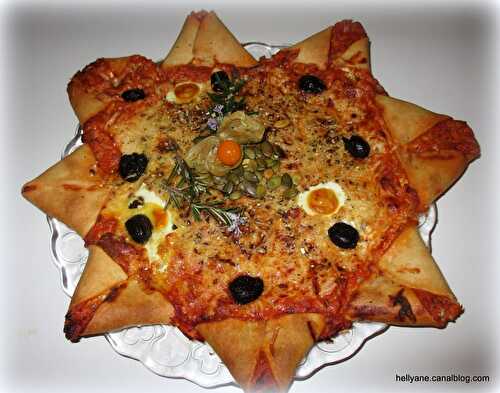 Pizza fleur ou étoile à la sauce " terrine de sanglier" - Passiflore, Passion d'Héllyane