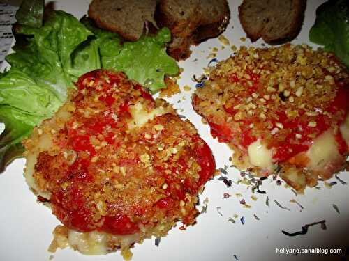 POIVRONS GRILLÉS PANÉS FOURRÉS AU FROMAGE A RACLETTE