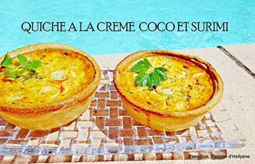 Quiche à la crème de coco avec du surimi