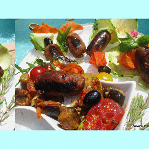 RECETTE ET VIDÉO "MINI SAUCISSES GRILLÉES avec des légumes à la basquaise cuisson PLANCHA à GAZ"