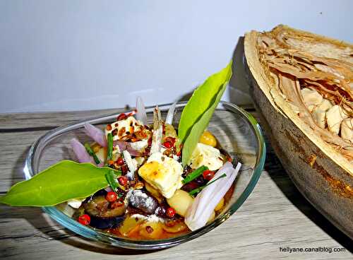 Salade de légumineuses à l'orientale aux feuilles et poudre de baobab