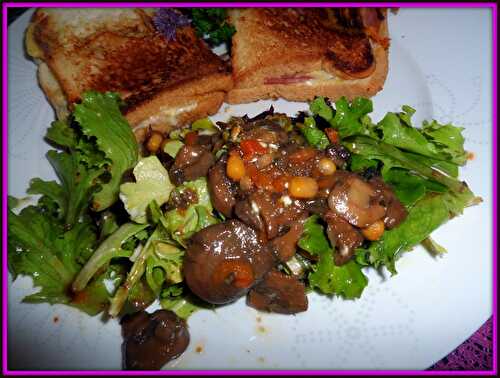 Salade Rapide au roquefort, champignons