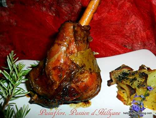 SPÉCIAL PÂQUES - SOURIS OU BECQUET D'AGNEAU sauce au miel et pommes de terre - carottes aux herbes de Provence