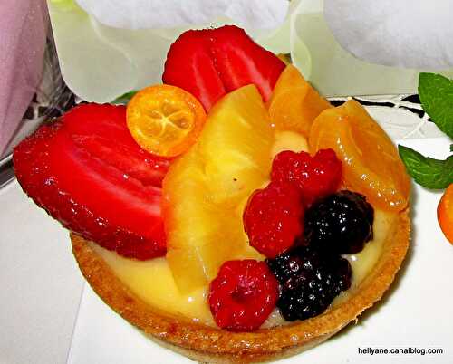 Tartelettes aux fruits frais/sirop de gingembre et crème pâtissière #