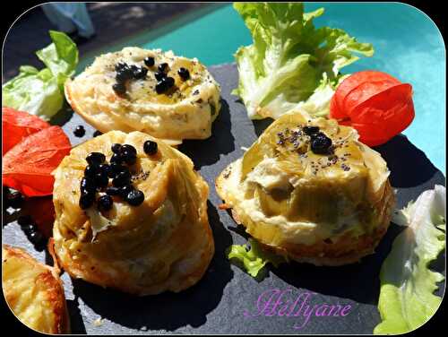 Tartelettes renversées aux poireaux et aux perles balsamiques