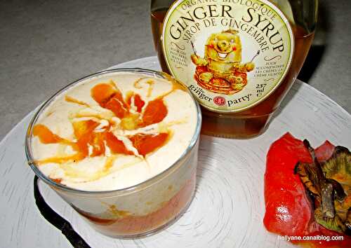 Verrine mousse kaki sirop et confiture de gingembre