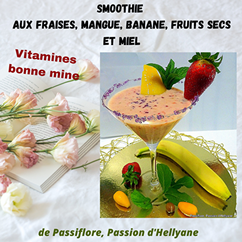 VIDÉO - DETOX smoothie aux fraises, banane, mangue, lait/yaourt et miel au blender