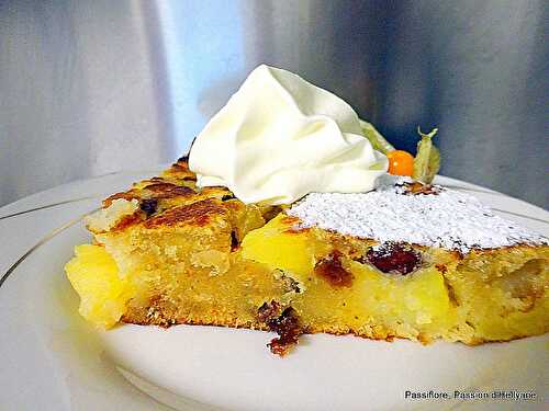 Cuisson à la poêle - gâteau aux pommes/fruits confits/miel