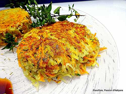 Galettes de légumes au chèvre / herbes aromatiques