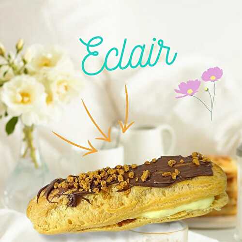 Éclairs fourrés de crème pâtissière/ pâte à tartiner et fruits confits