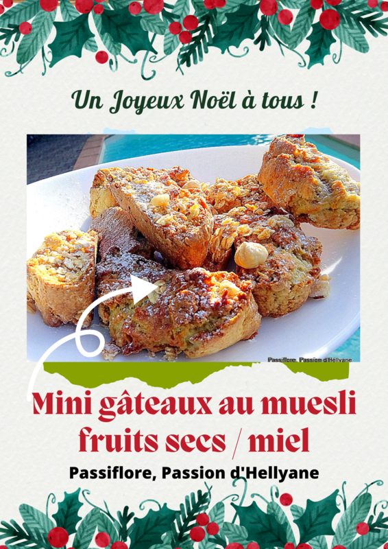 Gâteaux secs de Noël au muesli fruits secs / miel