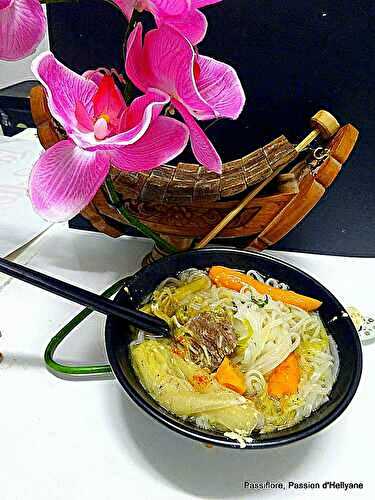 Ramen viande avec un reste de pot au feu FINI L'ABONDANCE