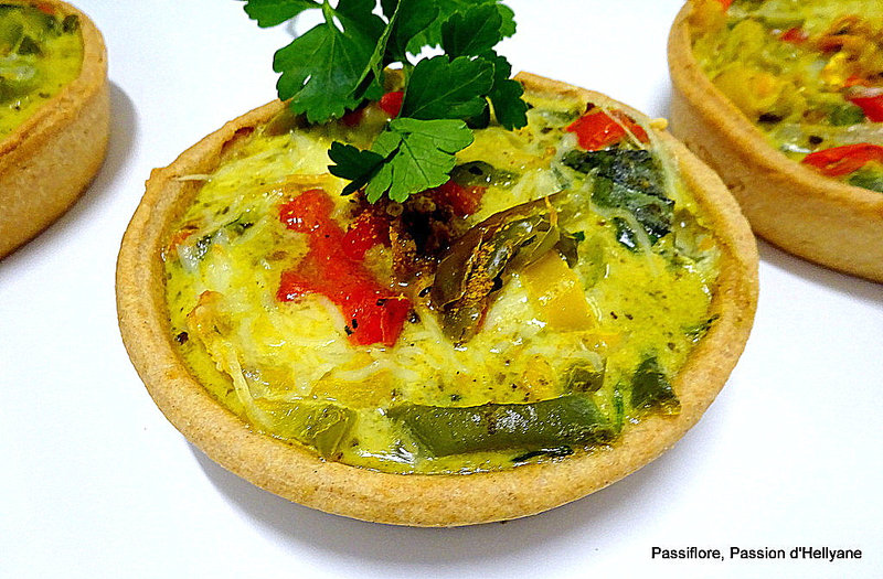 Quiche feuilletée légumes fromages et pesto